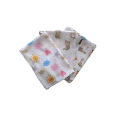 Imagem de Toalha Fralda Bebê Kit 3 unidades Luxo 100% Algodão - Incomfral Cor:Fe