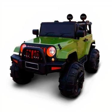 Imagem de Mini Carro Elétrico Infantil Jipe com Controle Remoto Verde - Importwa