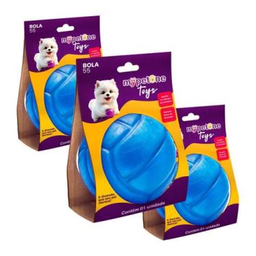 Imagem de 3 Brinquedo Bola Lisa TR 55 Mypetone - Azul