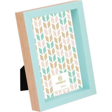Imagem de Porta-Retratos Pujals Home&Co 17x12x5cm Plástico Azul Enfeite Decoraçã
