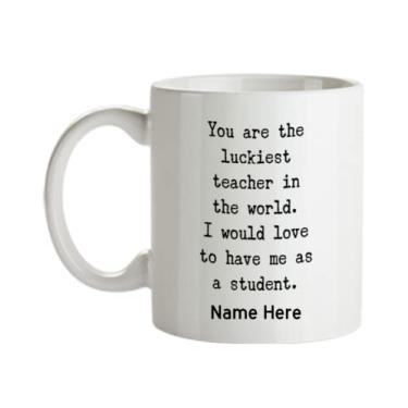 Imagem de Caneca de professor personalizada - You're the Luckiest Teacher - Caneca de professor engraçada - presente de canecas de professor - Caneca de café de 445 ml