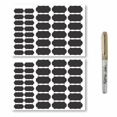 Imagem de Kit 60 Etiquetas Lousa (30 Etiquetas + 30 Tempero) + Caneta