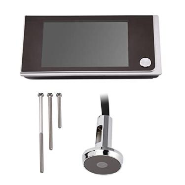 Imagem de tela colorida LCD interna de 3,Visualizador de câmera olho mágico eletrônico,5 polegadas, Visualizador de porta de câmera IR colorido de campainha visual de 120 ° alimentado, câmera de olho de gato e