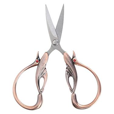 Imagem de Tesoura Retrô, Bordado em Forma de Cisne Tesoura DIY Conforto Ponto Cruz Tesoura de Costura Vintage Clássica Ferramentas de Corte de Pano Doméstico Artesanato Acessórios de Costura(Type 2)