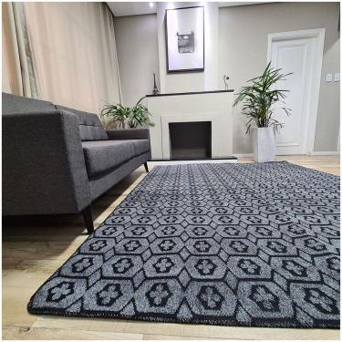 Imagem de Tapete Carpete Sala Quarto Elegante Geométrico 1,00 X 1,50 Titulo Cor Cinza