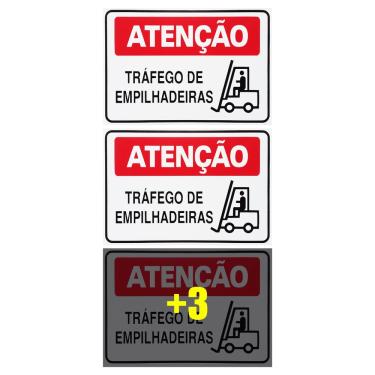 Imagem de Combo 6 Placas De Sinalização Atenção Tráfego De Empilhadeiras 30x20 Acesso - S-226 F9e