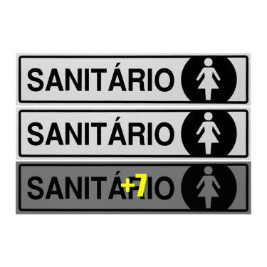 Imagem de Combo 10 Placas De Sinalização Sanitário Feminino 30x7 Acesso - B-526 F9e