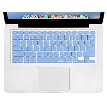 Imagem de Capa de teclado de silicone XSKN Hebraico Cor Azul para MacBook Air 13, Pro 13 15 17 polegadas, Layout dos EUA