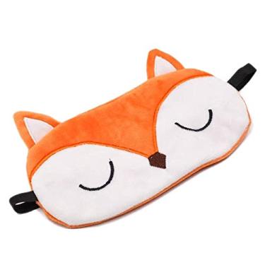Imagem de Shinywear — Máscara de olho de coelho adormecido de pelúcia para dormir, máscara de viagem para dormir, super macia e divertida para crianças, meninas e adultos (laranja raposa)