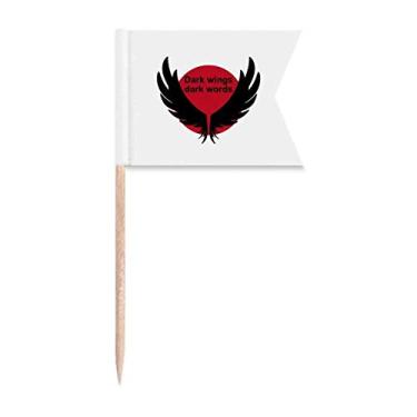 Imagem de Dark Wings Dark Words Art Deco Presente Fashion Palito de Dente, Marcação de Etiquetagem para Bolo Festa Comida Prato de Queijo
