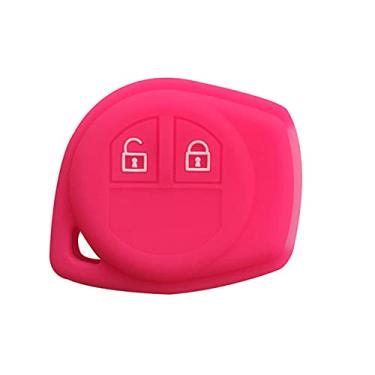 Imagem de YJADHU Capa de chave de carro gel de sílica capa chave para chaveiro alarme, apto para Suzuki Window Grand Liana Suzuki Sx4 Swift Vitara Amagatarai, rosa