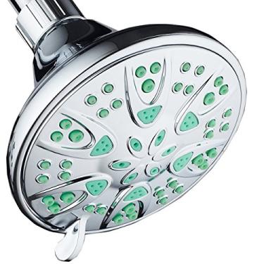 Imagem de (Aqua Green) - Antimicrobial / Anti-Clog High-Pressure 6-setting Shower Head by AquaDance with Microban Nozzle Protection from Growth of Mould, Mildew & Bacteria for Stronger Shower 3 Jet Colour Choices