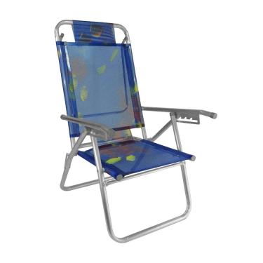 Imagem de Cadeira de Praia Alumínio Reforçada 5 Posições Infinita up Colors Peixe Zaka 120 kg