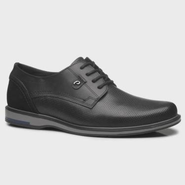 Imagem de Sapato Social Masculino Buck Couro Anilina Preto Pegada 125109-01