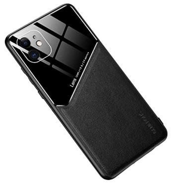 Imagem de Hee Hee Smile Capa para celular antiqueda com textura de couro é adequada para capa traseira rígida para Samsung Galaxy A53 preta
