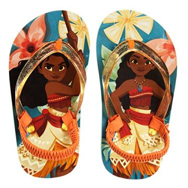 Imagem de Disney Moana Girls Flip Flops Summer Thong Sandals with Back Strap Dual Size (Toddler/Little Kid)