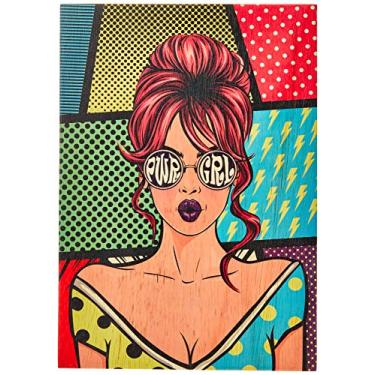 Imagem de Arte Maníacos Quadro Decorativo em Madeira PWR GRL Pop Art - 46x32,5cm