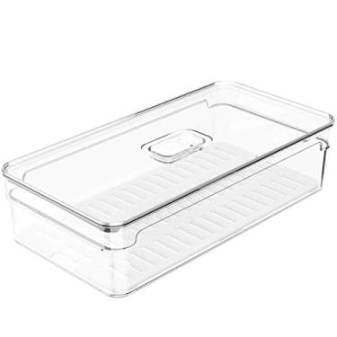 Imagem de OU, OF200NT, Organizador de Geladeira Empilhável 2.8L Clear Fresh com Respiradouro Frutas Legumes Vegetais, cor Natural, Polipropileno
