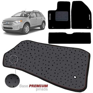 Imagem de Jogo de Tapete Carpete Tevic Pinado Ford Edge 2012 13 14 15 Impermeável Lavável Logo Bordado 5 Peças