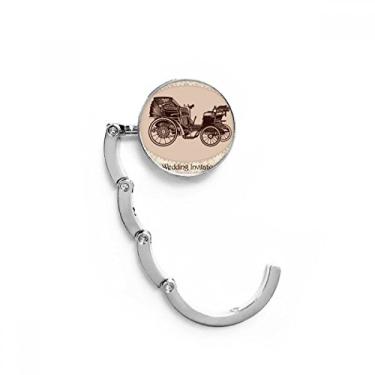 Imagem de Gancho de mesa com estampa de flores de carros clássicos, gancho de mesa com fecho decorativo, gancho dobrável