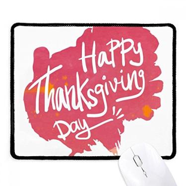 Imagem de Mousepad de borracha para jogos no dia de Ação de Graças, estampa de aquarela rosa
