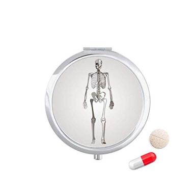 Imagem de Caixa de armazenamento de medicamentos com desenho de esqueleto humano na frente