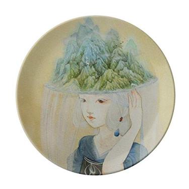 Imagem de Hats Beauty Prato de ilustrador chinês antigo decorativo de porcelana salver louça de jantar