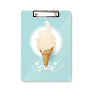 Imagem de Bloco de notas branco picolés sorvete pasta prancheta placa de apoio A4