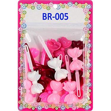 Imagem de Barretes de cabelo com dobradiça própria Tara Girls – Rosa – 18 peças.