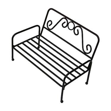 Imagem de Colaxi 1/6 cadeira de ferro forjado para casa de bonecas, móveis de pátio de jardim em miniatura, móveis de casa de bonecas para sala de estar de bonecas, sofá