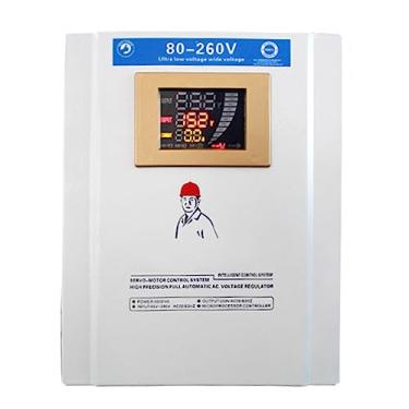 Imagem de Estabilizador automático de tensão, regulador de uso doméstico monofásico com saída de tela de LED 220V fonte de alimentação estabilizador para aparelhos domésticos instáveis e resistentes, 10KVA