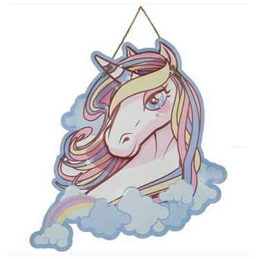 Imagem de Placa de Metal Alto Relevo Unicórnio nas Nuvens