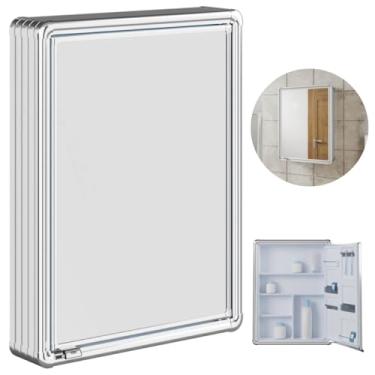 Imagem de Armário Banheiro Espelheira Sobrepor | Com Perfil de Alumínio | 44x11,3x58cm | 01 Porta | Astra