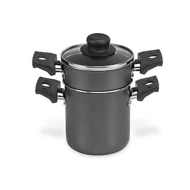 Imagem de Mini Cuscuzeira Multiflon Antiaderente com Alça TPA Versátil - Cinza