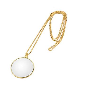 Imagem de 5x Lupa Monóculo Lente Colar Lupa para Leitura e Inspeção de Jóias (Ouro)