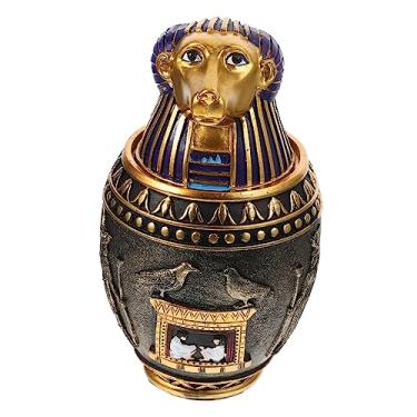 Imagem de PRETYZOOM Urna Egípcia Cães Recipiente De Cinzas Egípcio Sentado Estátuas Humanos Memoriais Pequenas Urnas Estátua Da Deusa Urna De Lembrança Para Animais De Estimação Jarra De Urna De