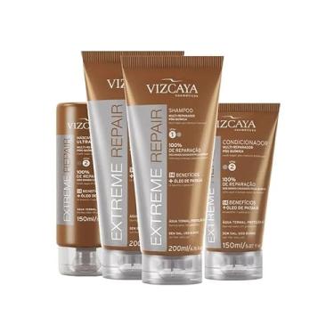 Imagem de Kit com 2 Shampoos 200ml + Condicionador 150ml + Máscara de Tratamento 150ml Extreme Repair - Vizcaya