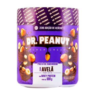 Imagem de Pasta de Amendoim Dr. Peanut Power Cream Avelã com Whey Protein 600g