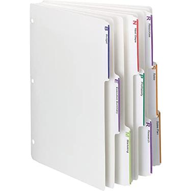 Imagem de Divisórias para fichário com 3 anéis Smead - Letra - 21 cm de largura x 28 cm de comprimento - Divisor branco - 63 / caixa
