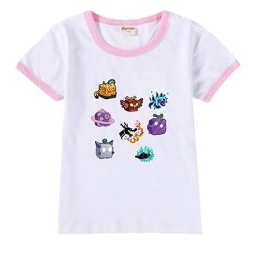 Imagem de Blox Fruits Kids Summer Camiseta de manga curta algodão para bebês meninos moda camisetas para meninas meninas roupas para adolescentes camisas chlid, B3, 13-14 Years