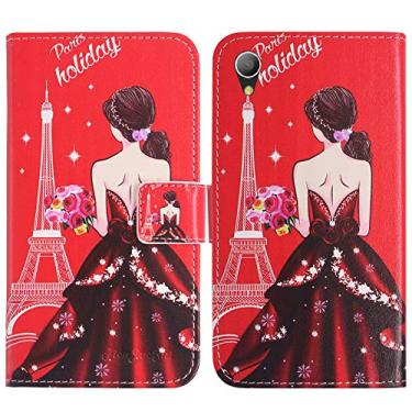 Imagem de TienJueShi Dream Girl Fashion Stand TPU Silicone Book Stand Flip PU Leather Protector Phone Case para Alcatel 1 Ultra 5" Capa Etui Wallet