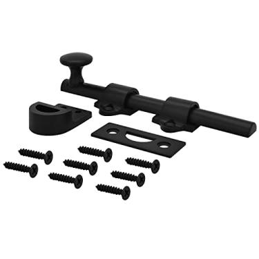 Imagem de Parafuso de superfície de porta holandesa de latão sólido resistente Nuk3y (15,24 cm, preto)