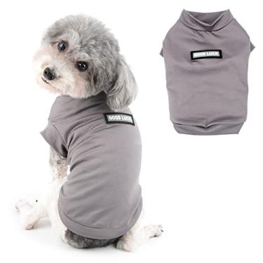 Imagem de Ranphy Colete para cães pequenos filhotes roupas sólidas camisetas camisetas macias e de secagem rápida resfriamento fantasia para animais de estimação colete chihuahua yorkie roupas de gatos, cinza