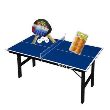 Imagem de MINI MESA PING PONG Júnior MDP 12mm 1003 KLOPF + Kit 5055 + Kit 6 Bolinhas Laranja