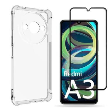 Imagem de Kit Capa Capinha Anti Impactos e Película de Vidro 3D para Xiaomi Redmi A3 4G