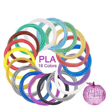 Imagem de Kretrum Recargas de filamento de caneta 3D 18 cores 1,75 mm PLA compatível com SCRIB3D MYNT3D Keiare Caneta 3D A maioria das canetas de impressão 3D de 1,75 mm NÃO SERVE PARA 3Doodler Start + caneta