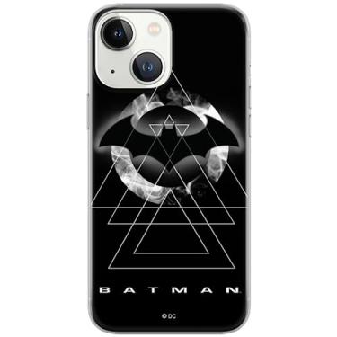Imagem de ERT GROUP Capa de celular para iPhone 13 Mini original e oficialmente licenciada DC padrão Batman 009 transparente, perfeitamente ajustada à forma da capa de celular feita de TPU