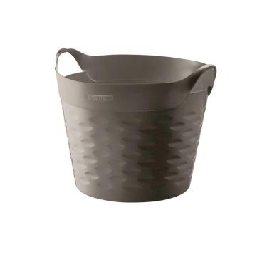 Imagem de Cesto Organizador Plástico Circular Moolti Grafiite 20l - Sanremo