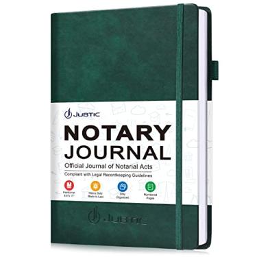 Imagem de JUBTIC Caderno de registro de n – Caderno de registro de capa dura de atos notariais – Suprimentos notariais com protetor de privacidade – 474 registros registrados, 160 páginas numeradas, 20 x 26 cm (verde escuro)