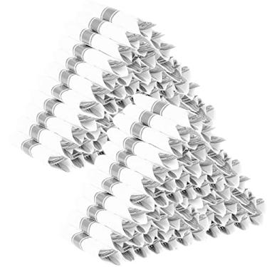 Imagem de Talheres de plástico pré-enrolados – talheres de plástico descartáveis prateados, pacote com 100 talheres de plástico embrulhados, utensílios de plástico descartáveis com 100 garfos, 100 facas, 100